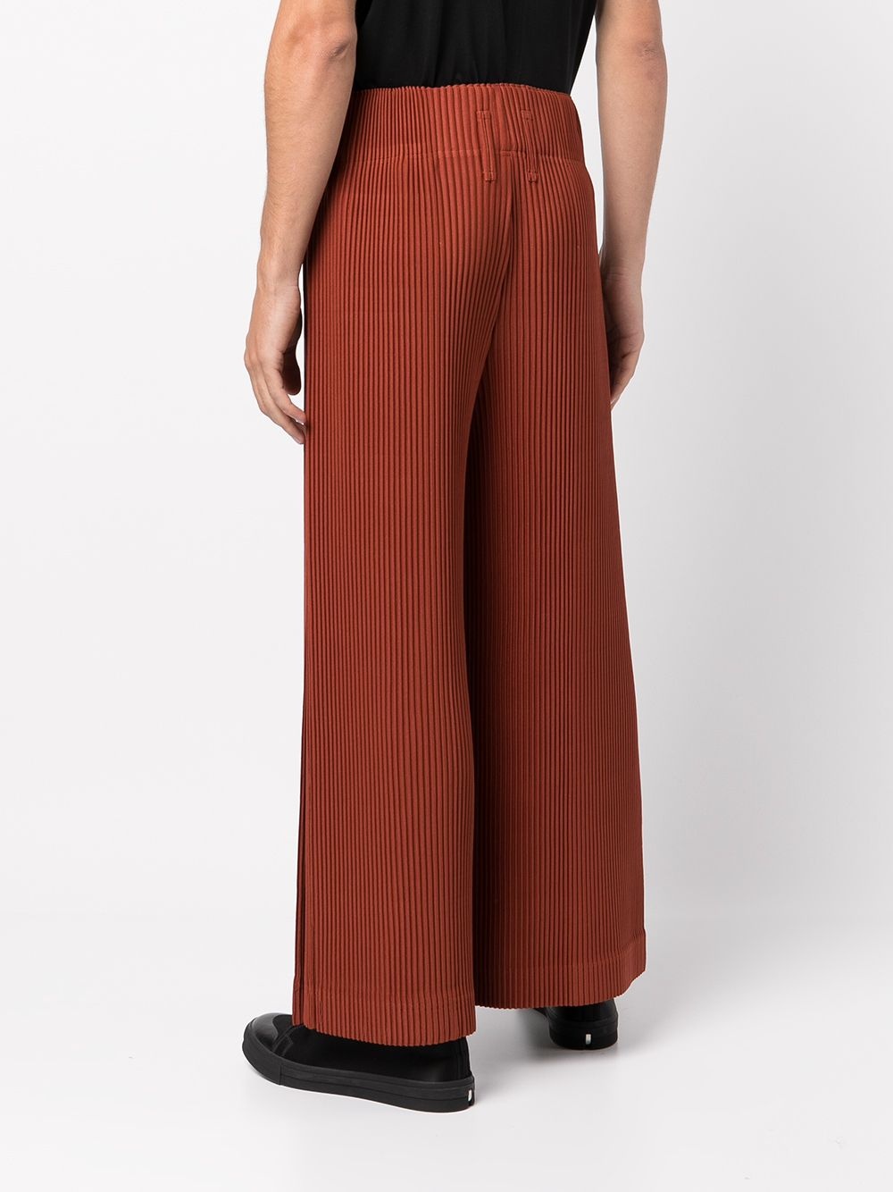 plissé wide leg trousers - 4