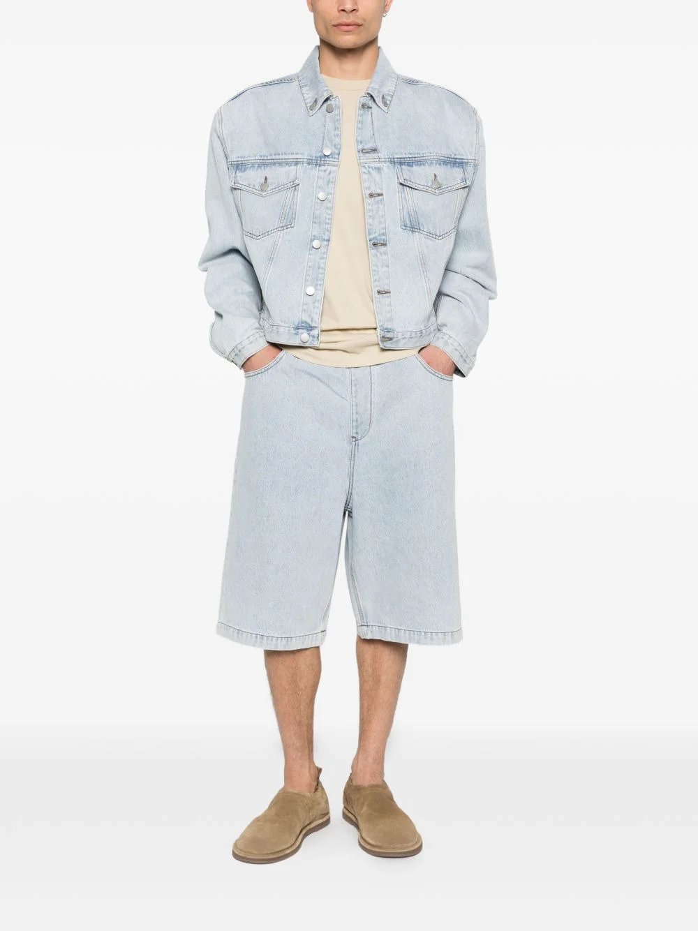 Shrunken pocket denim jacket - 1