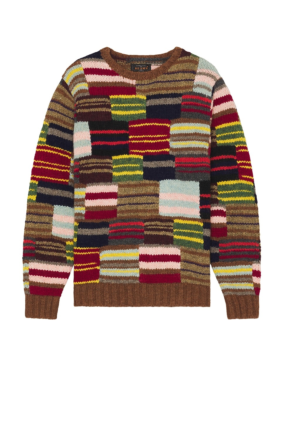 Crew Hand Knit Patchwork Sweater - 1