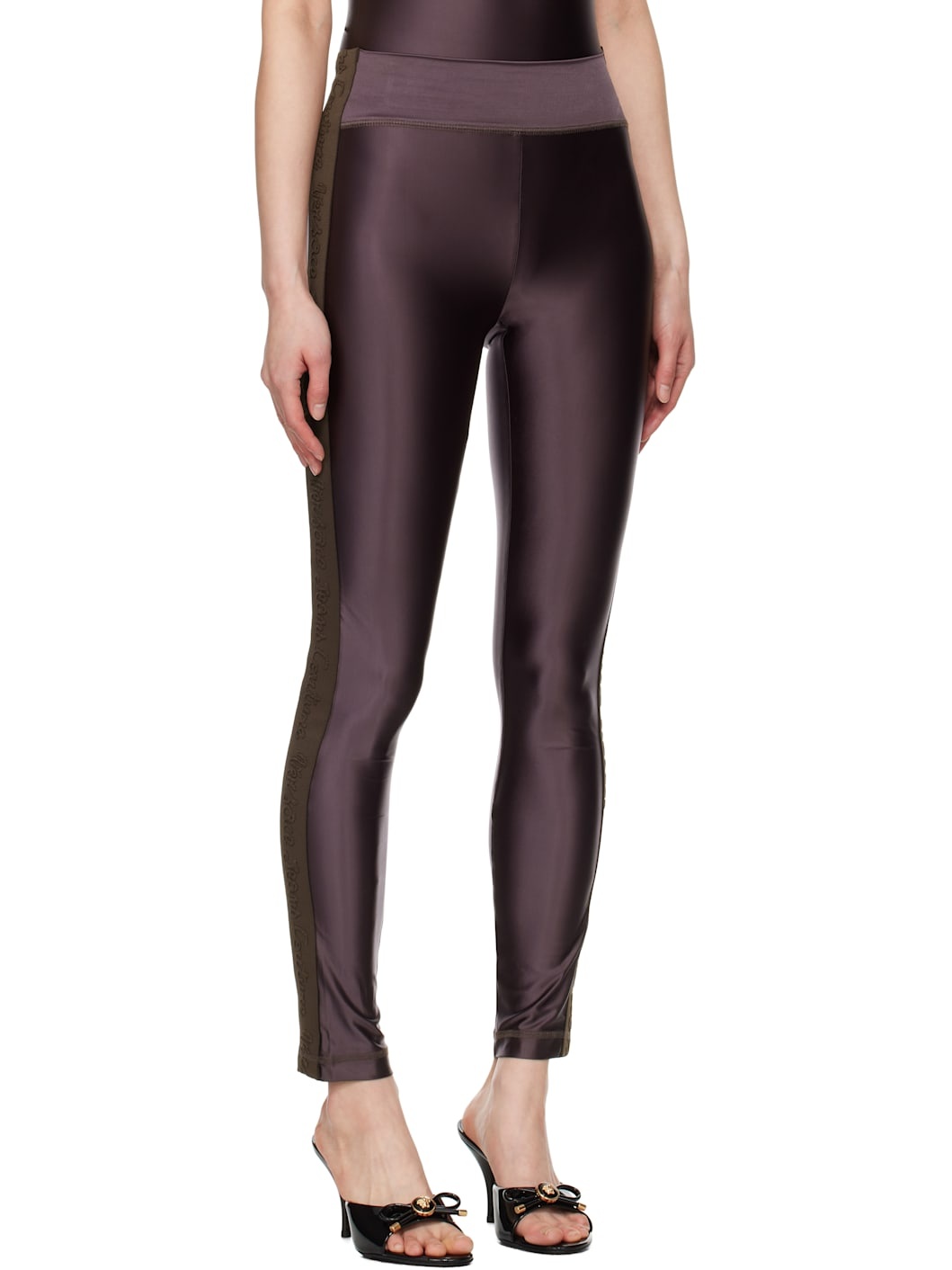 Brown Logo Trim Leggings - 2