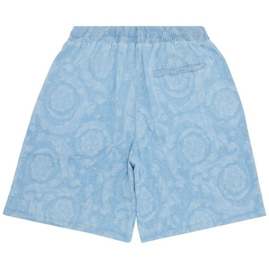 Versace Barocco Pattern Chambray Shorts - 6
