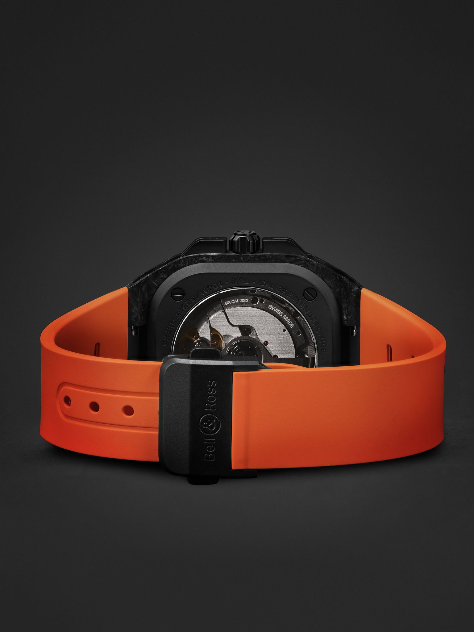 BR-X5 Carbon Orange Limited Edition Automatic Chronometer 41mm DLC-Coated Titanium and Rubber Watch, - 7