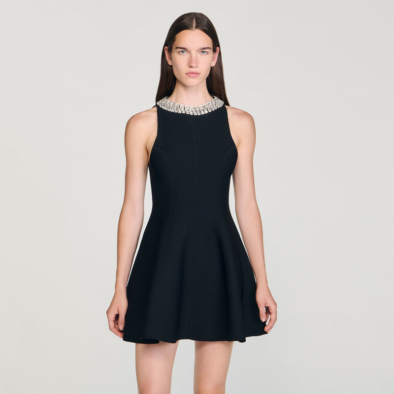 MINI DRESS WITH RHINESTONE COLLAR 5