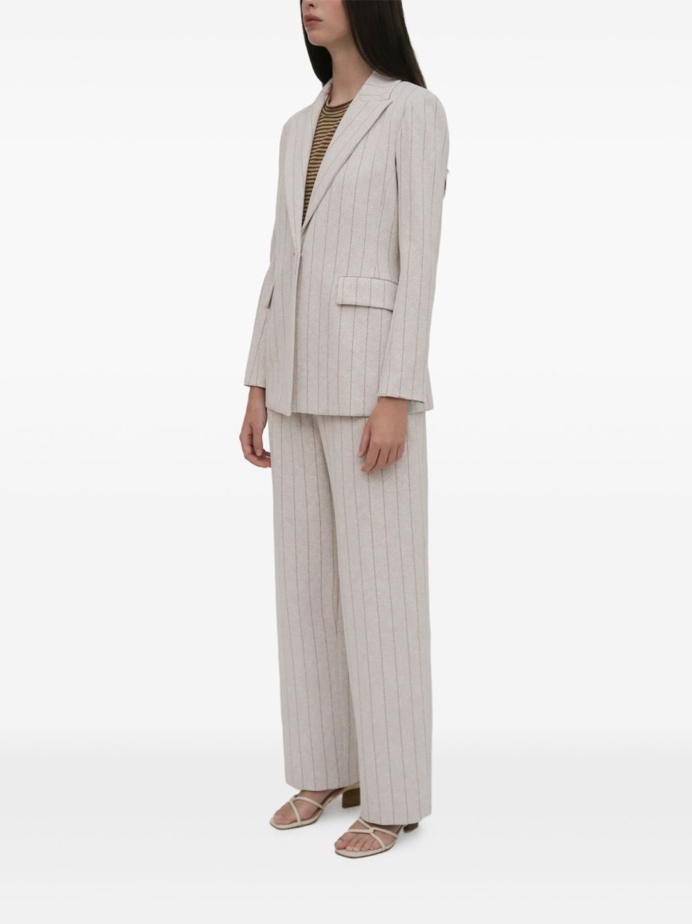 pinstriped tailored blazer - 3