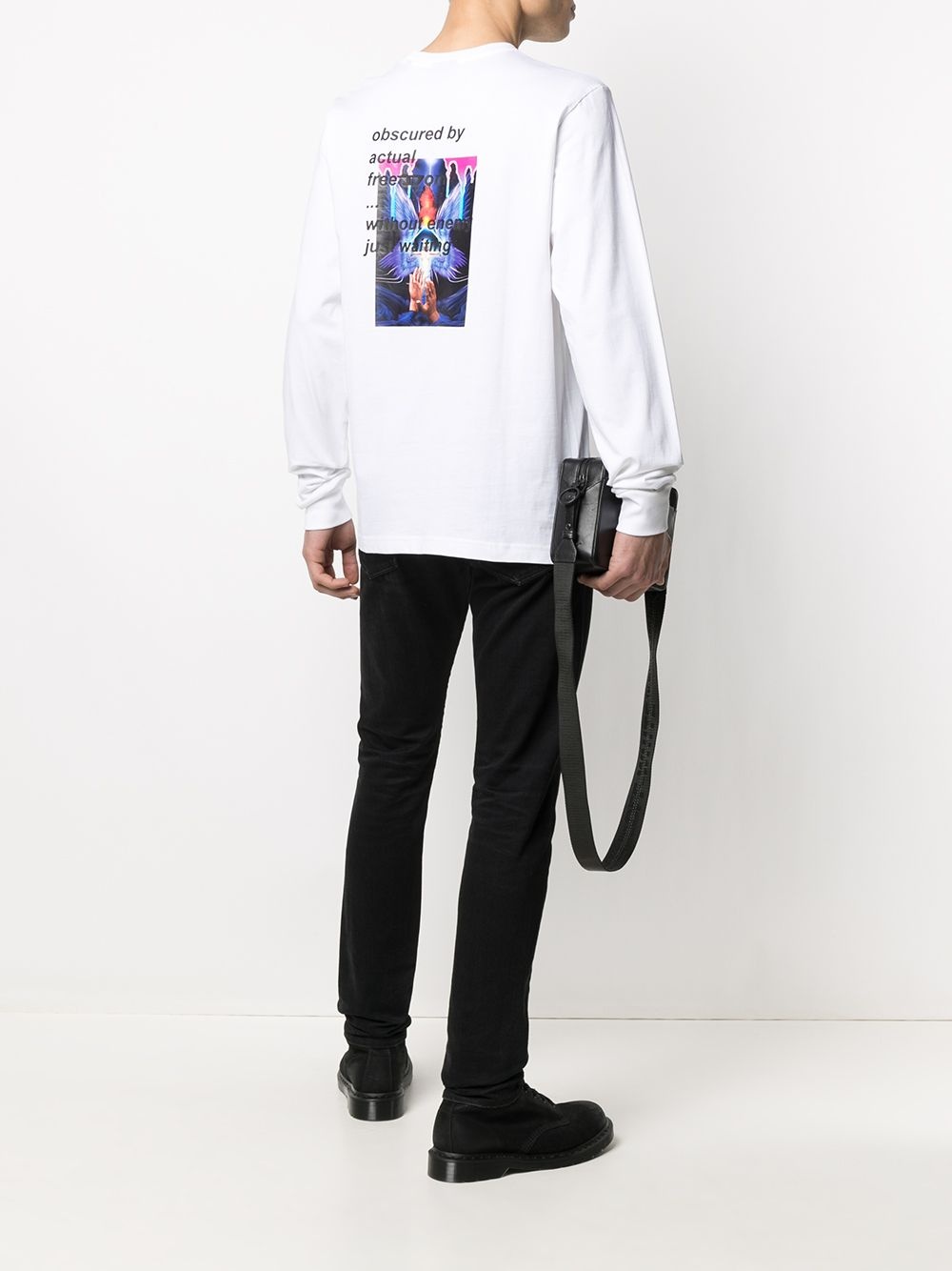 slogan and graphic print long-sleeved t-shirt - 2