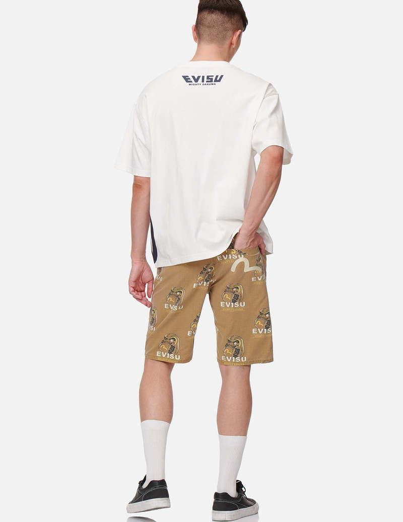 EVISU DARUMA PRINT RIPSTOP SHORTS outlook