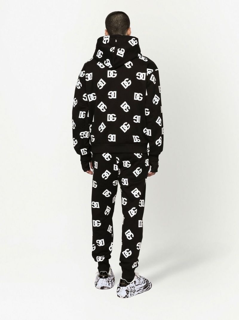 all-over logo-print cotton hoodie - 4