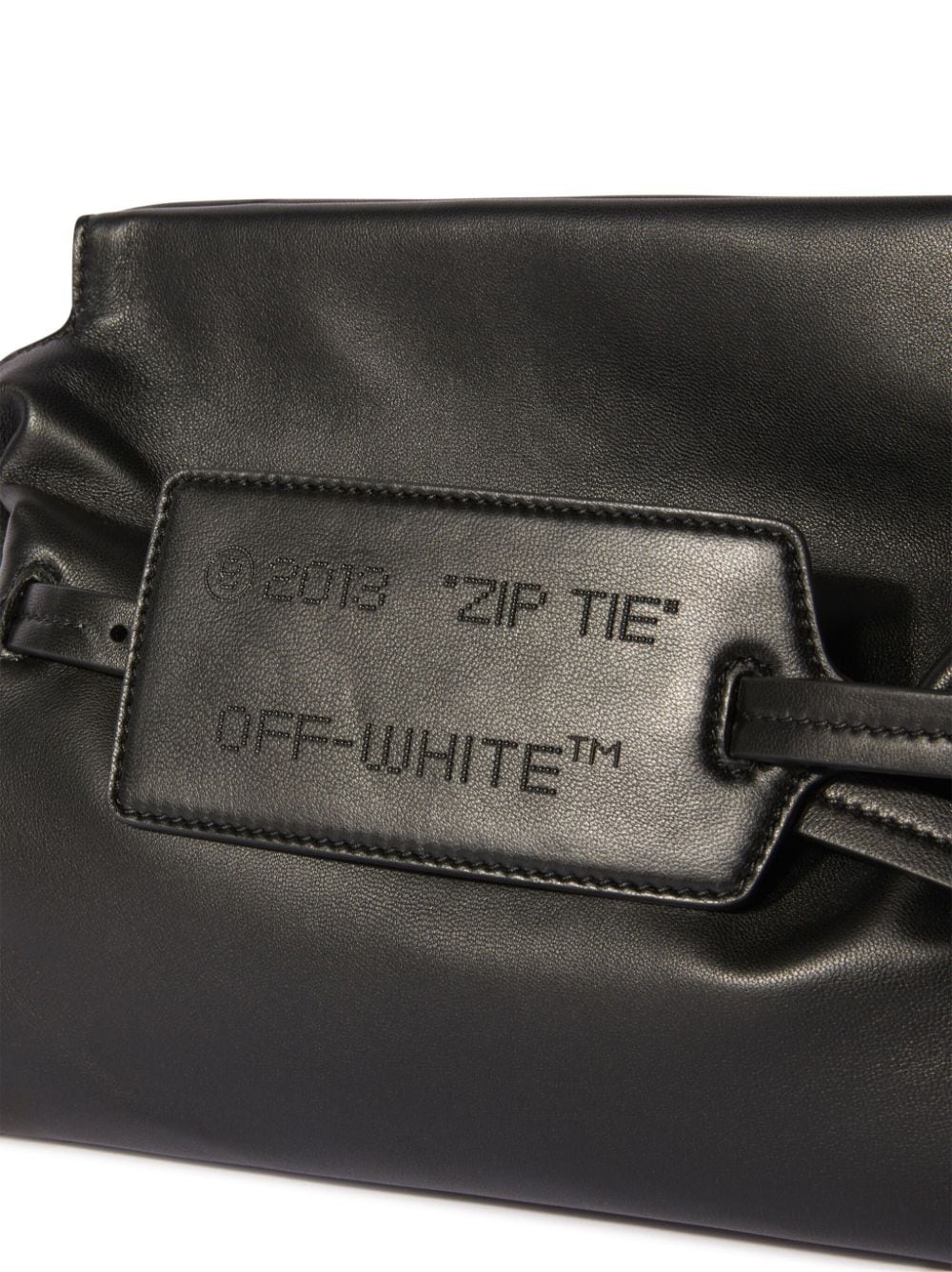 Zip Tie leather clutch bag - 7