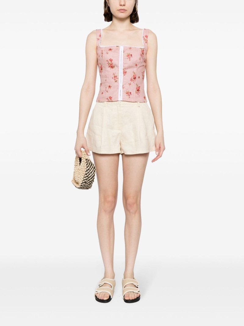 Reformation Alex pleat-detail linen shorts outlook