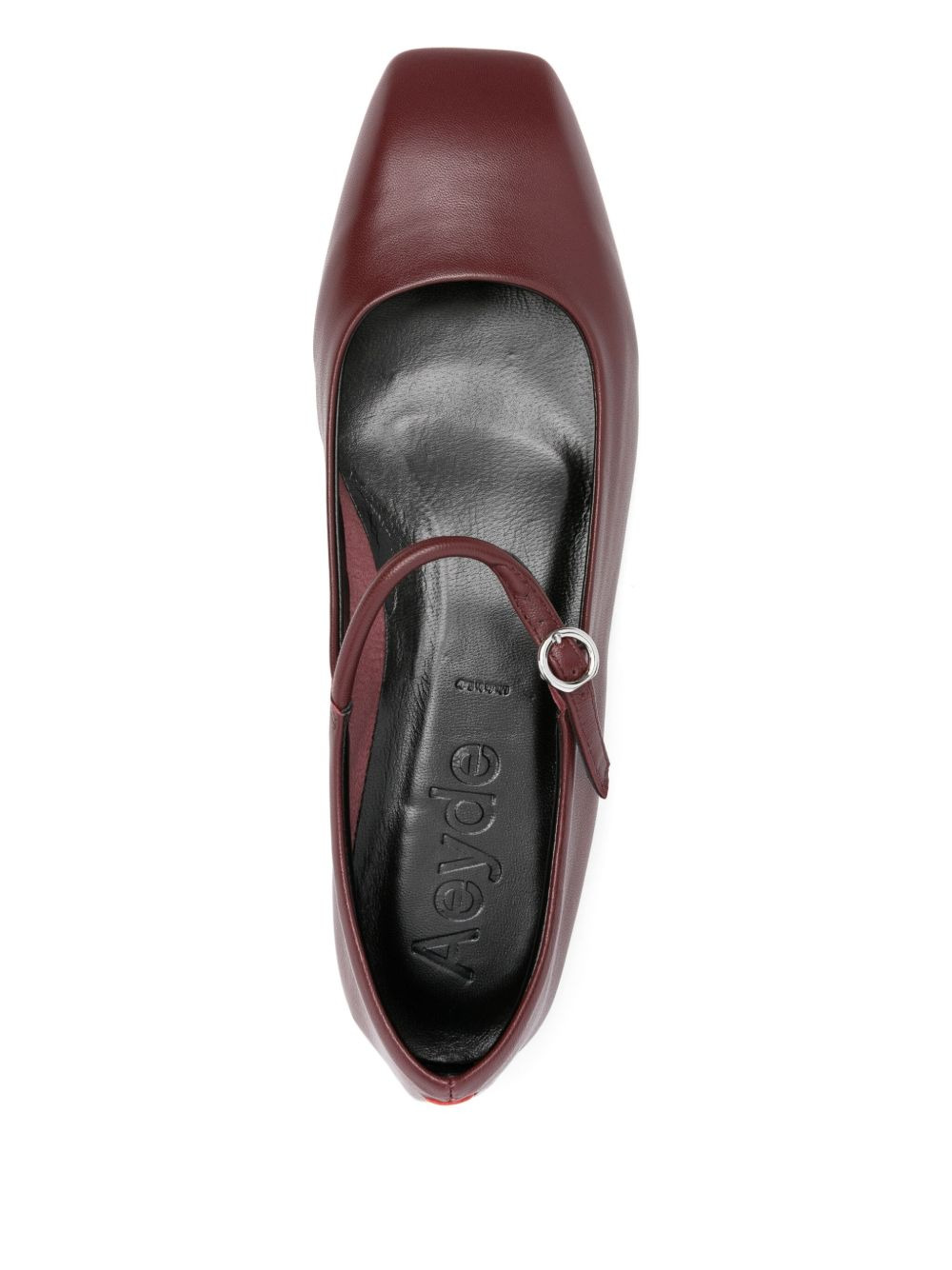 leather buckle flat pumps - 4
