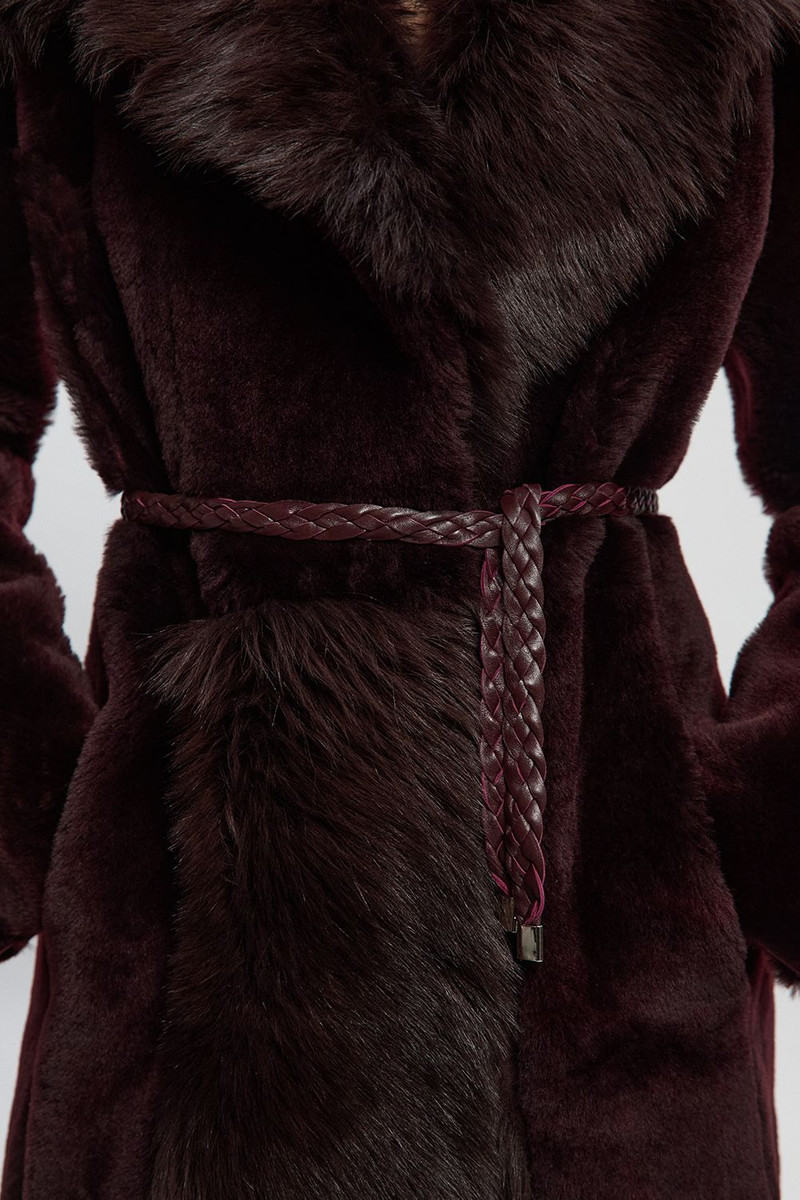 Reversible Shearling & Leather Belted Maxi Coat 5