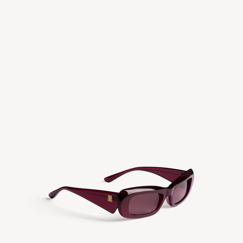 Women's Diva Rectangle Sunglasses in Dark Burgundy 3