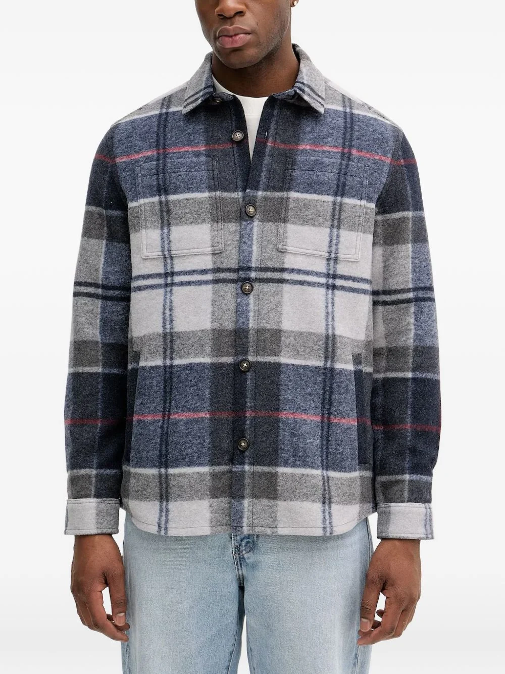 plaid shirt jacket - 1