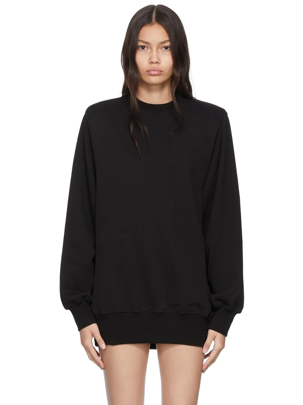 Black Cotton Sweatshirt - 1