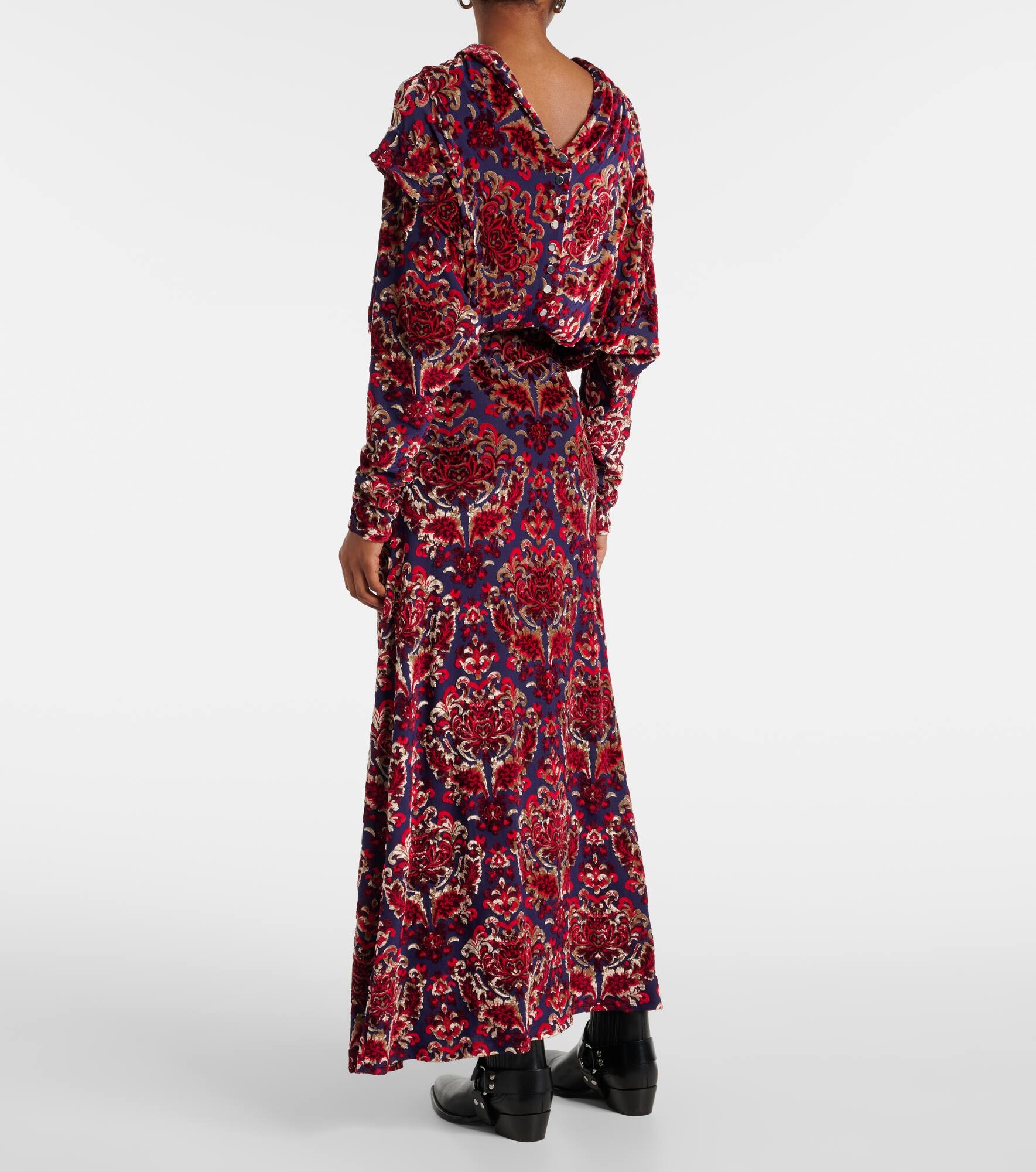 Draped jacquard maxi dress - 3