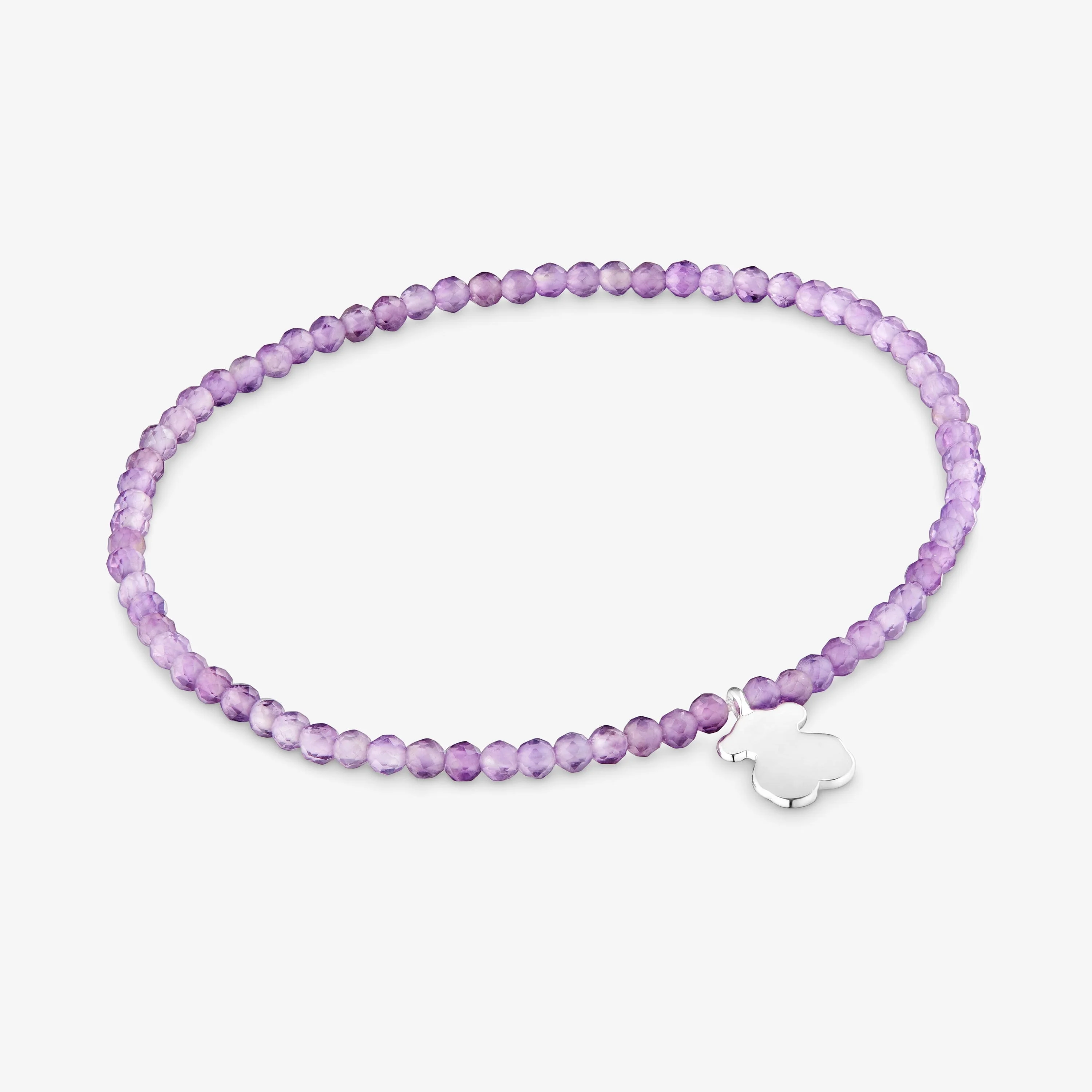 Elastic Bracelet with amethysts and silver bear TOUS Motifs - 1