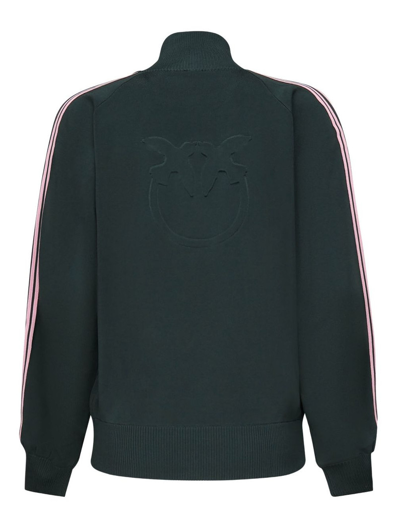 PINKO stripe-detail zip-up sweatshirt outlook