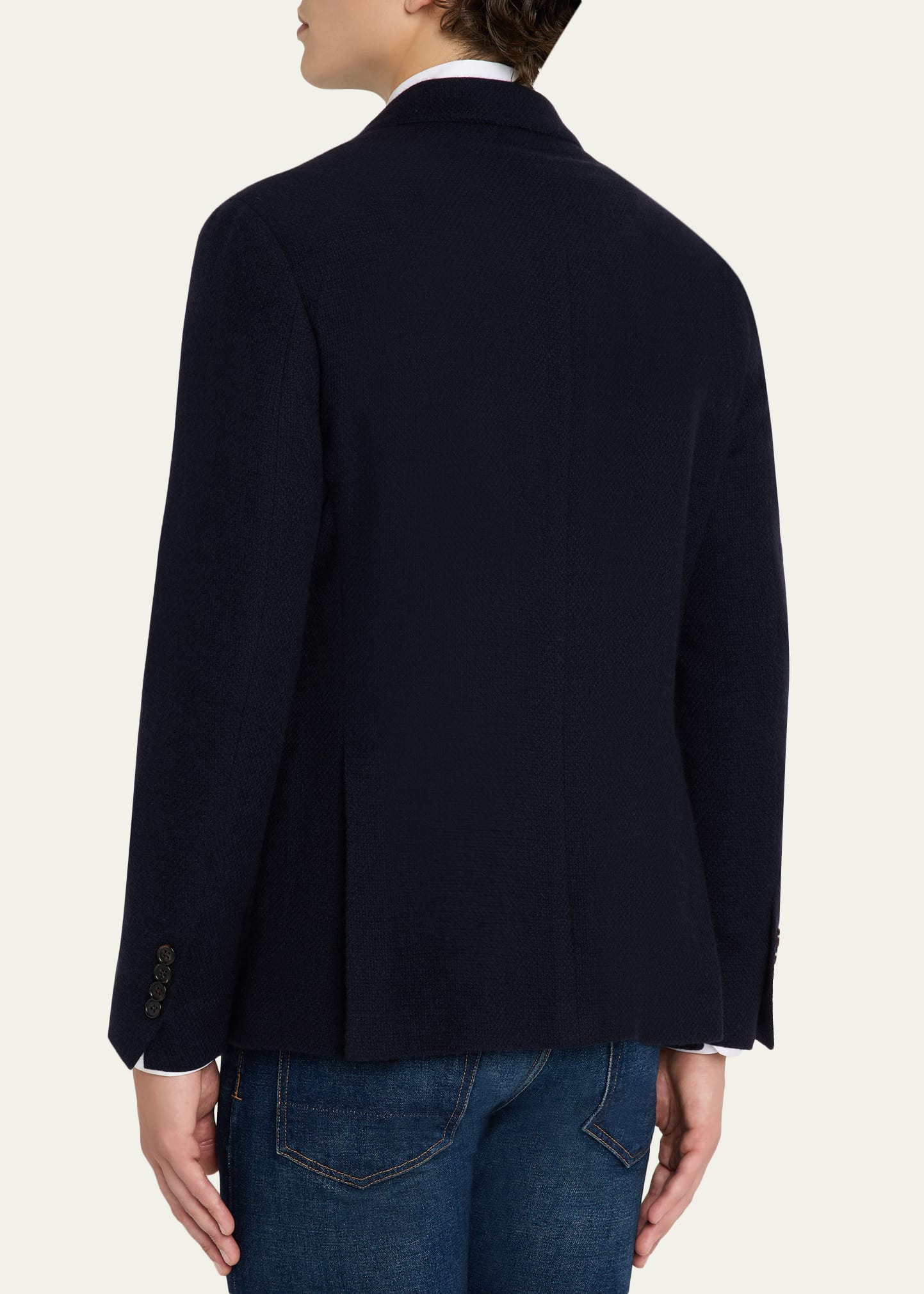 Men's Textured Wool Notch Lapel Sport Coat - 3
