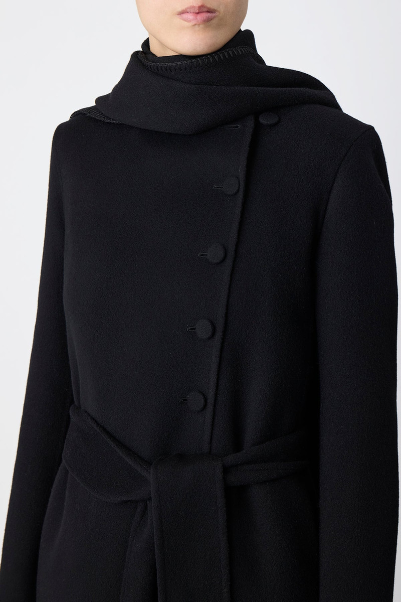 Raay Coat in Black Double-Face Recycled Cashmere 5