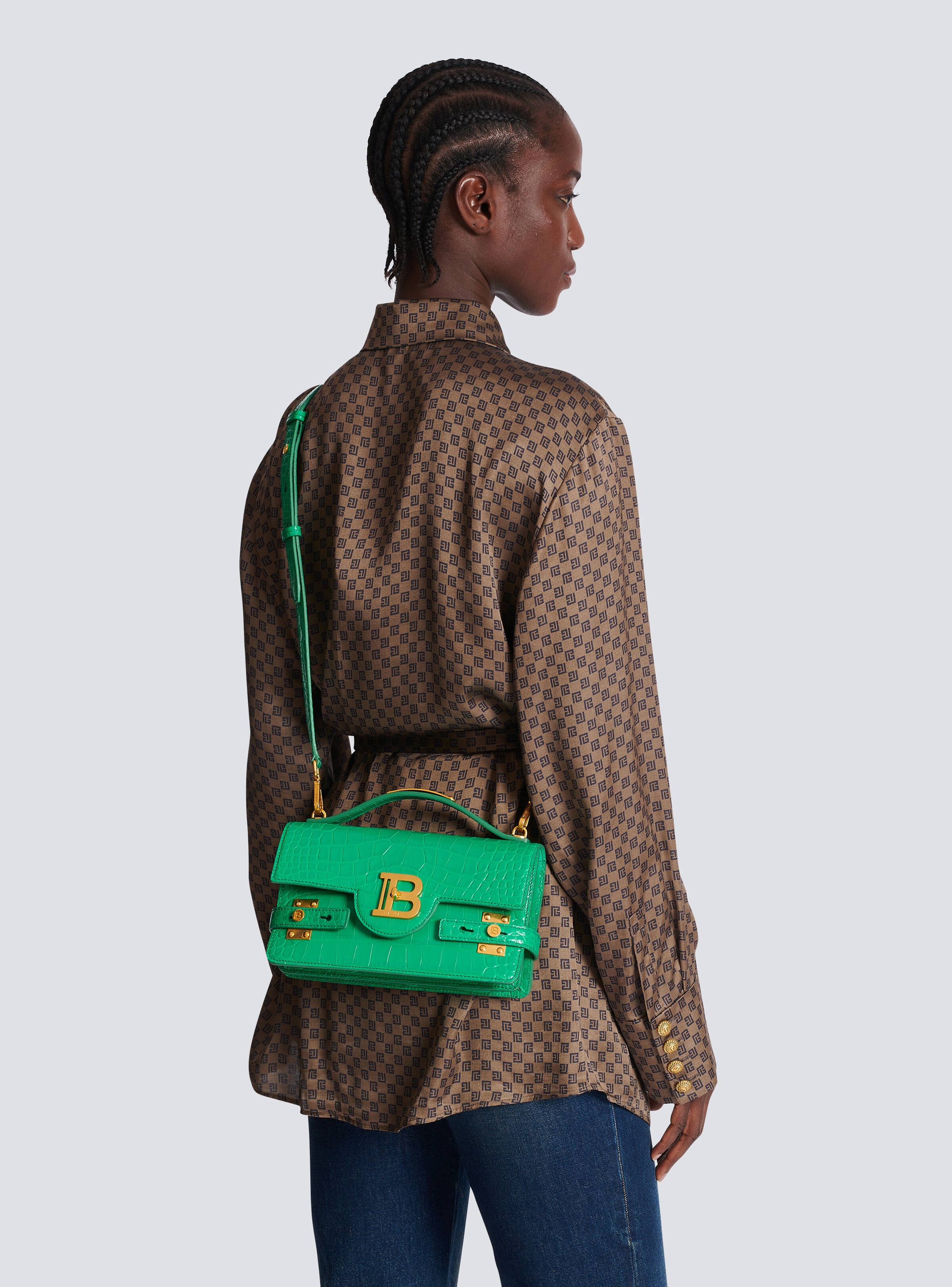 B-Buzz Shoulder 24 bag in crocodile-print leather - 8