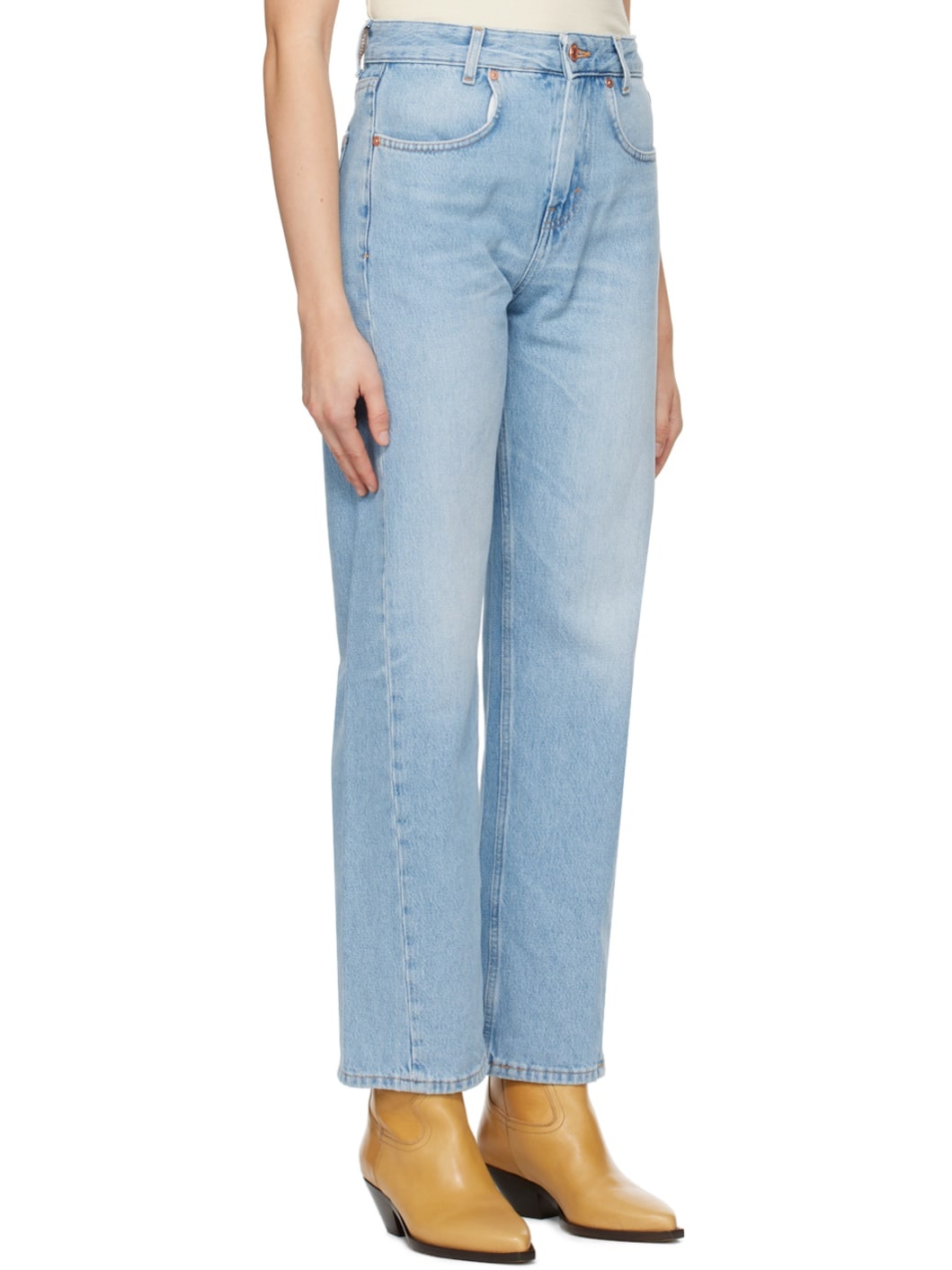 Blue Curved Jeans - 2