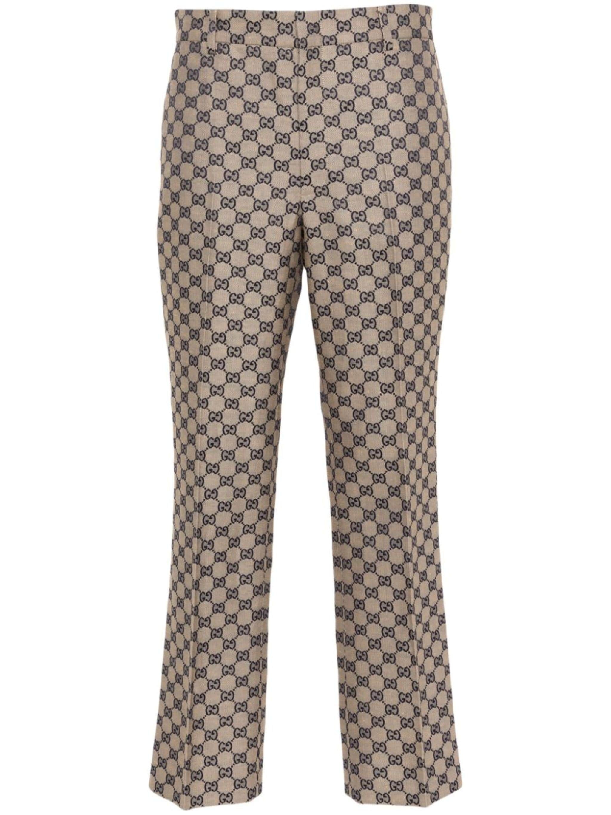 GUCCI GG-embroidered canvas tailored trousers | eraldo