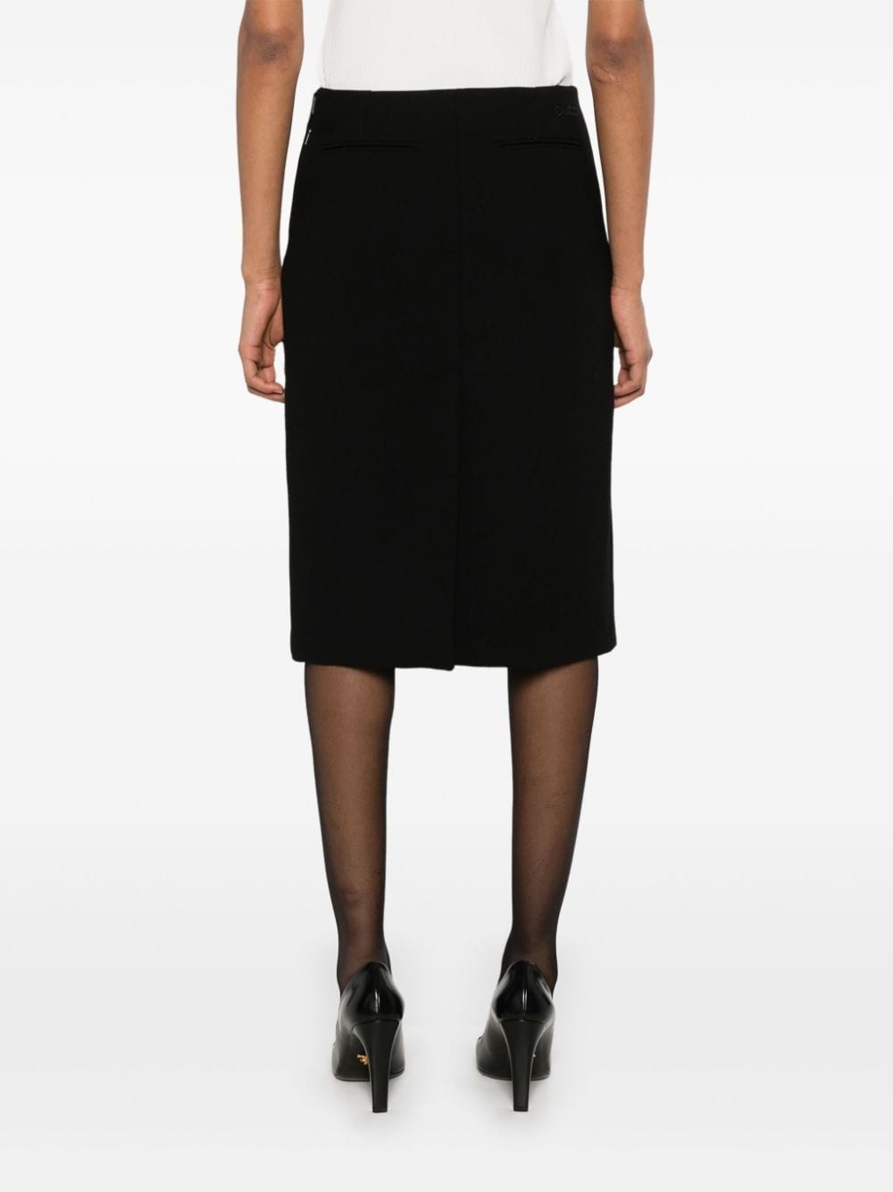 wool crepe midi skirt - 4