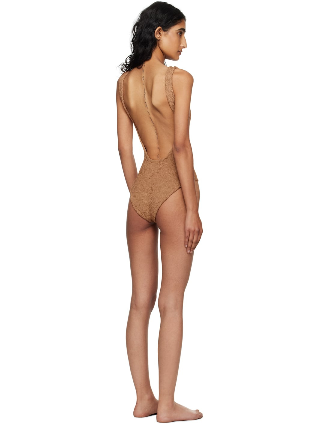 Tan Square Neck Swimsuit - 3