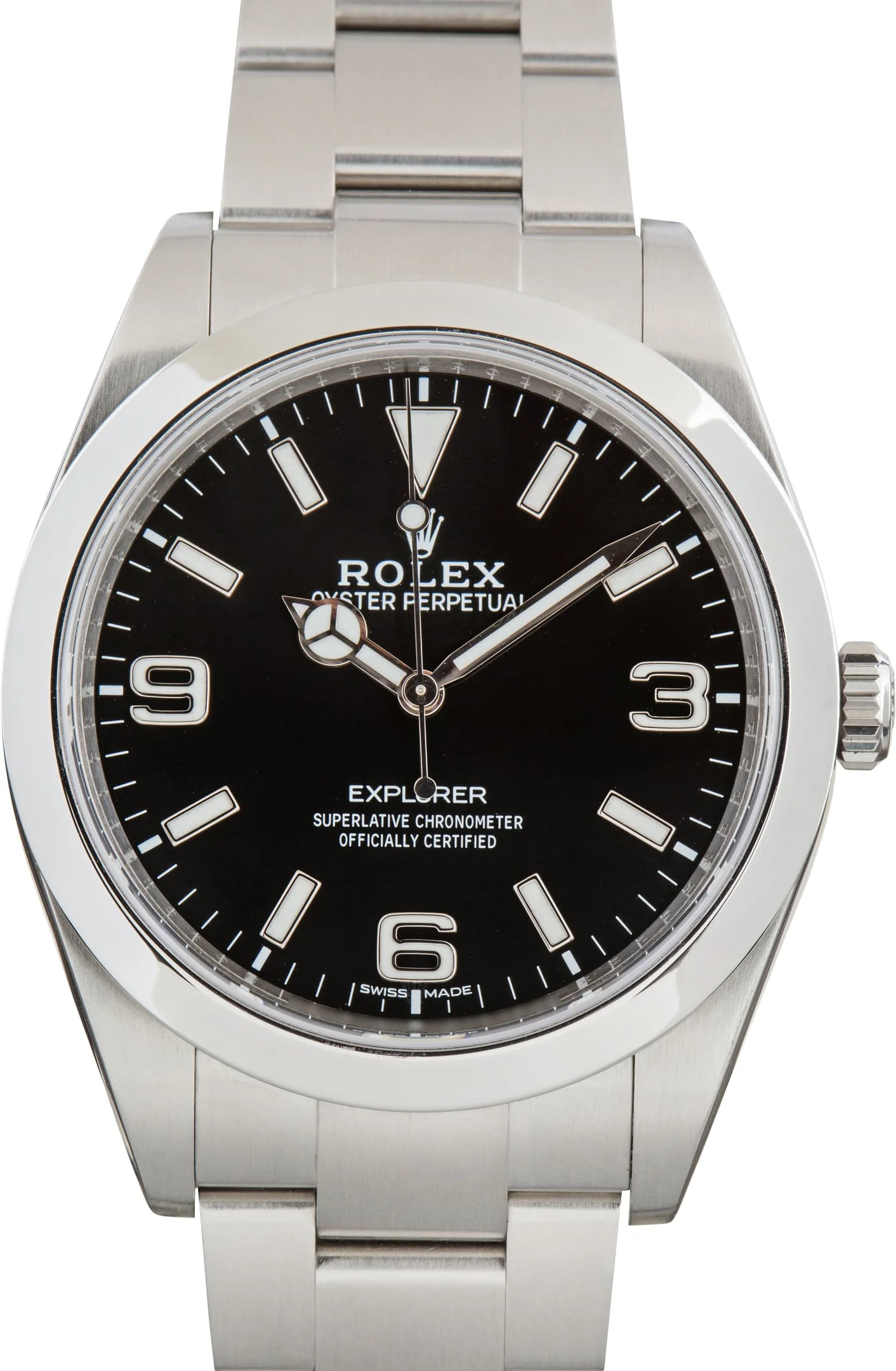 Pre-Owned Rolex Explorer Black Arabic Dial Ref 214270 - 1