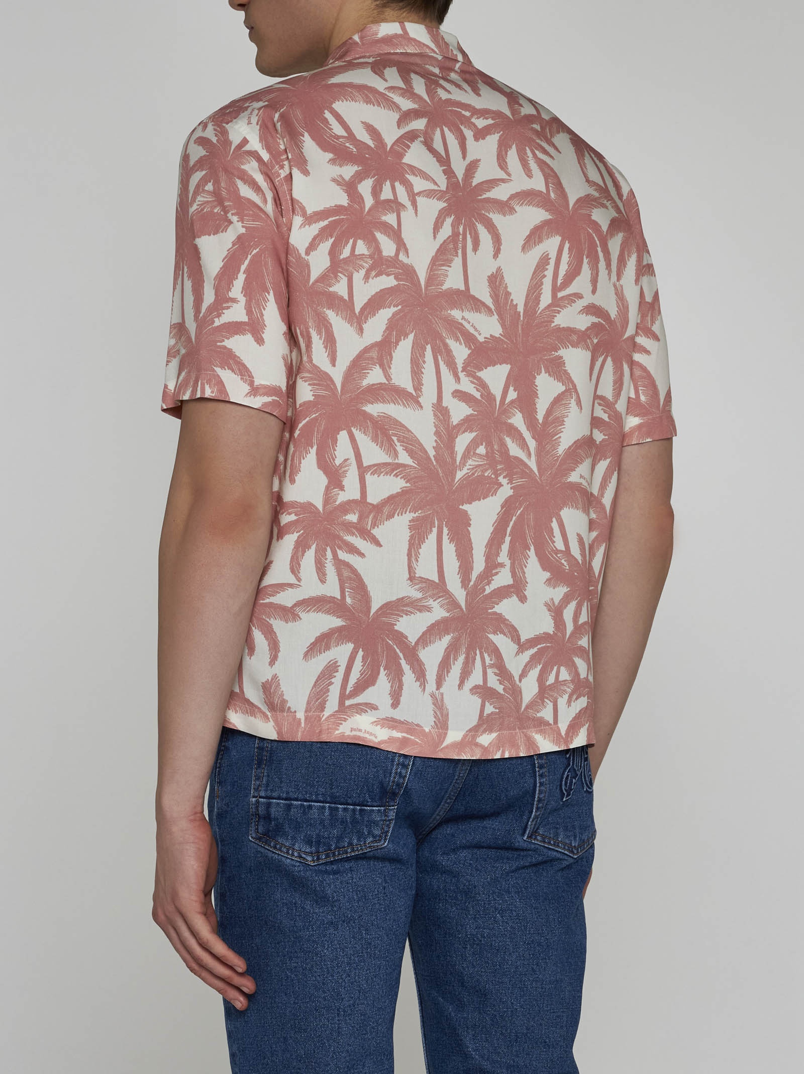 Palm print viscose shirt - 4