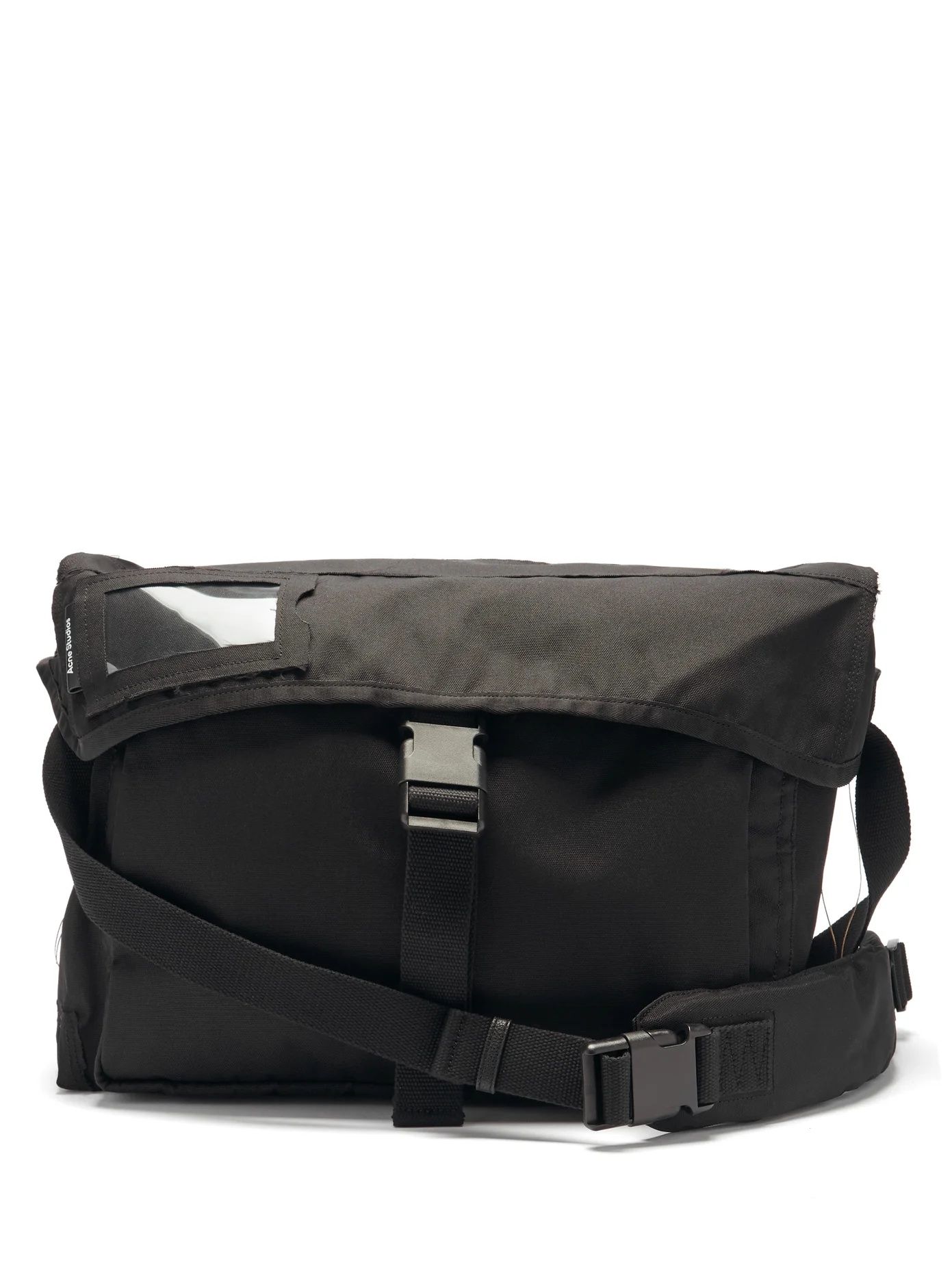 Raw-edged large canvas messenger bag - 1