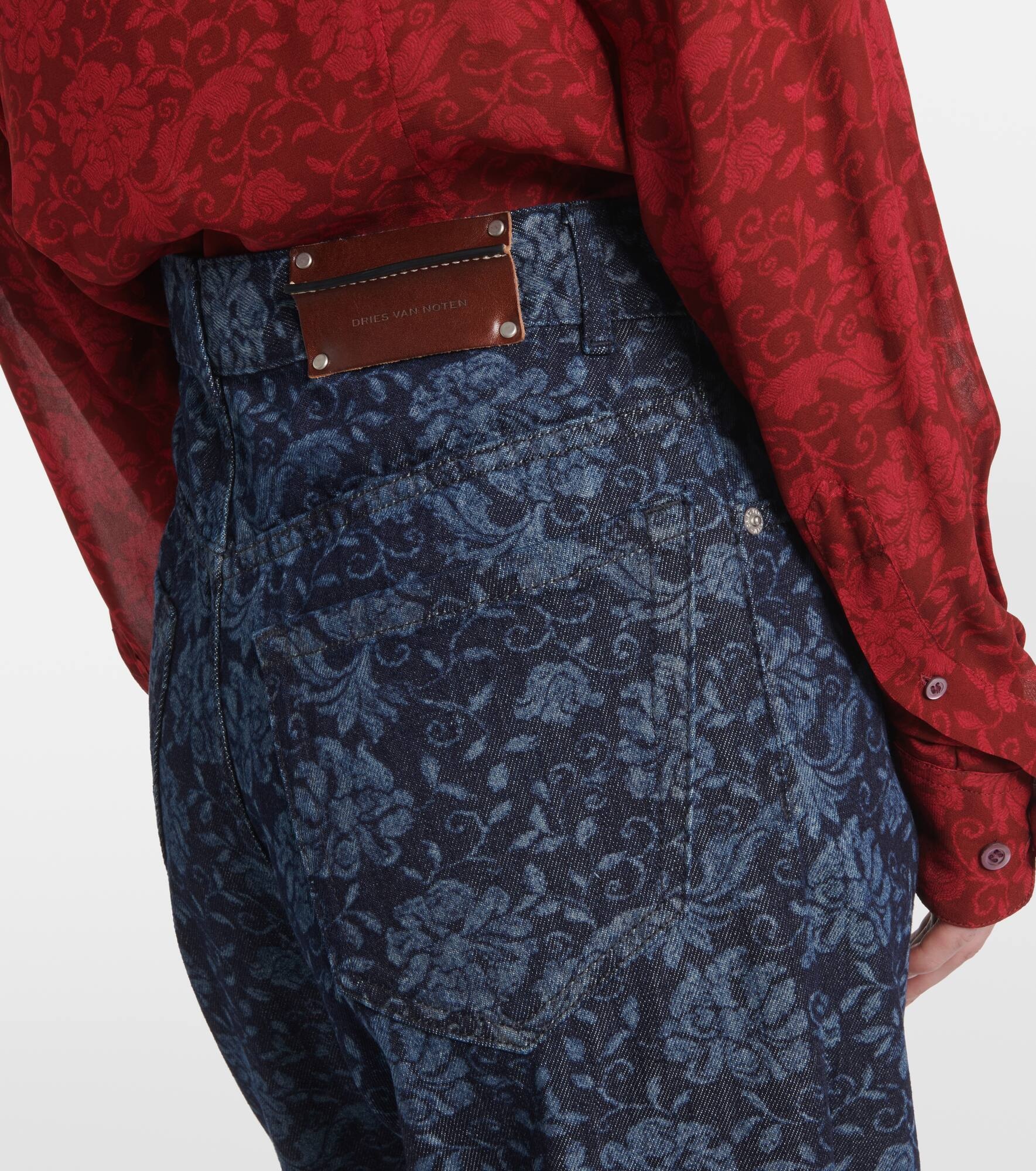 Floral printed wide-leg jeans - 6