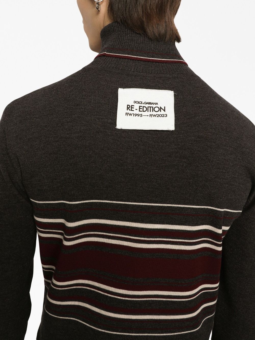 striped roll-neck wool jumper - 6
