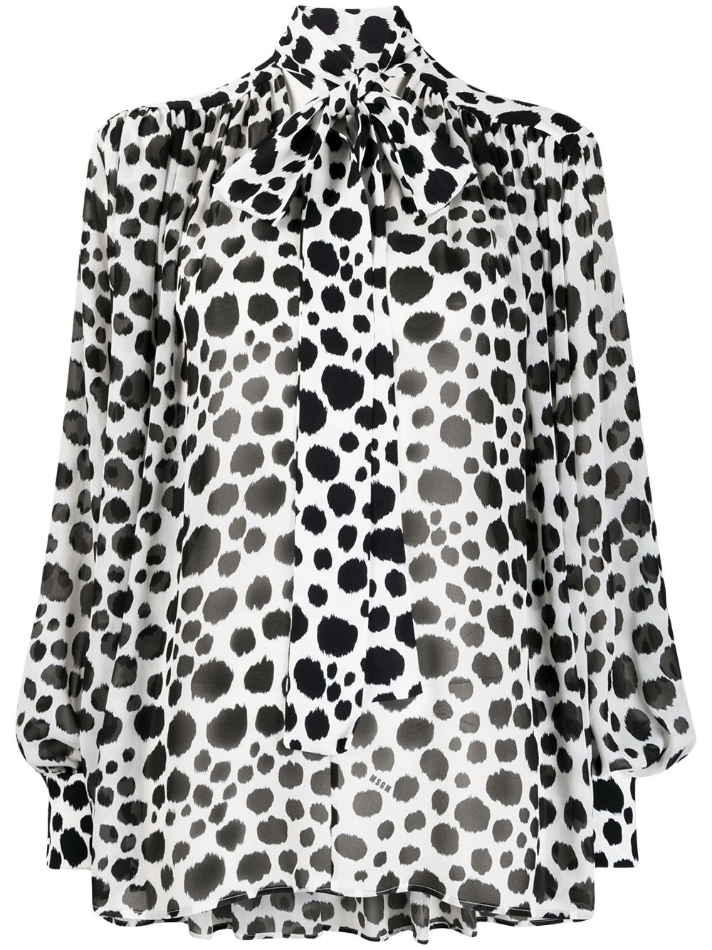 pussybow animal print blouse - 1