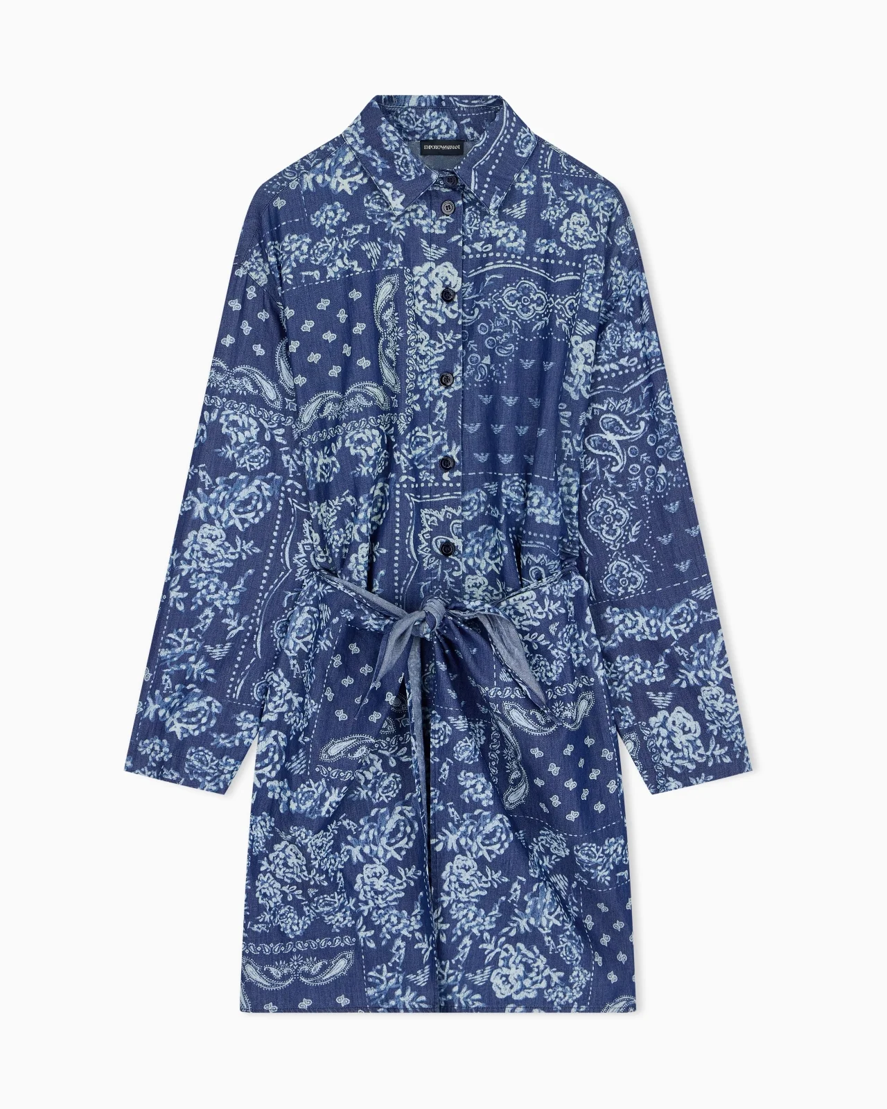 BANDANA PRINT CHAMBRAY DRESS - 1