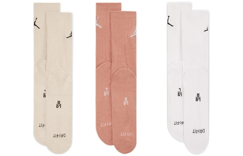 Jordan Air Jordan Everyday Max Crew Basketball Socks 'Pink White Beige' SX5545-918 outlook