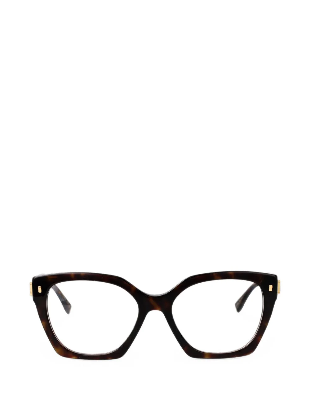 tortoiseshell-effect cat-eye frame glasses - 1