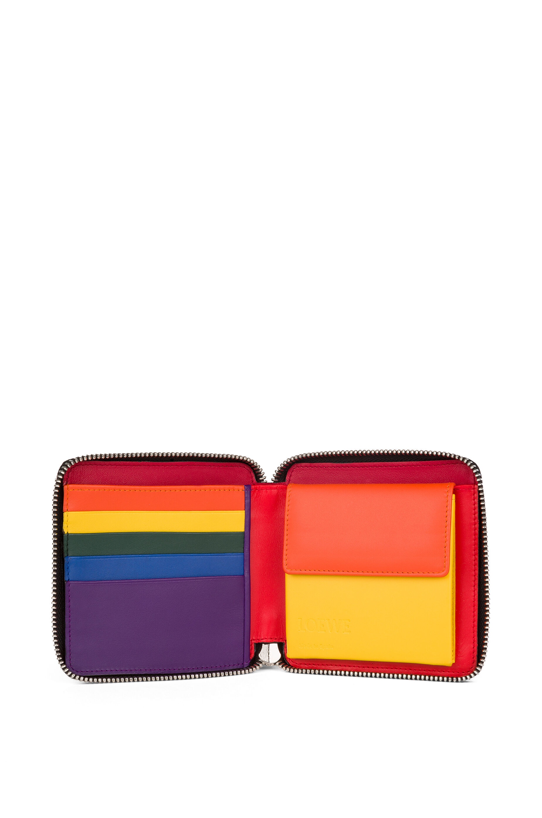 Rainbow Square zip wallet in soft calfskin - 2