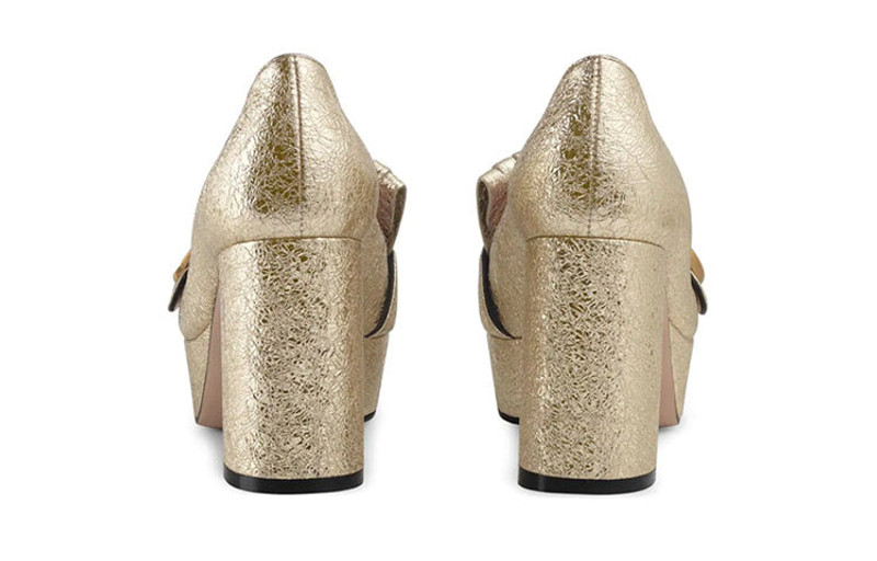 (WMNS) Gucci Marmont Platform Pump With Fringe 'Gold' 573020-DKT00-7100 4