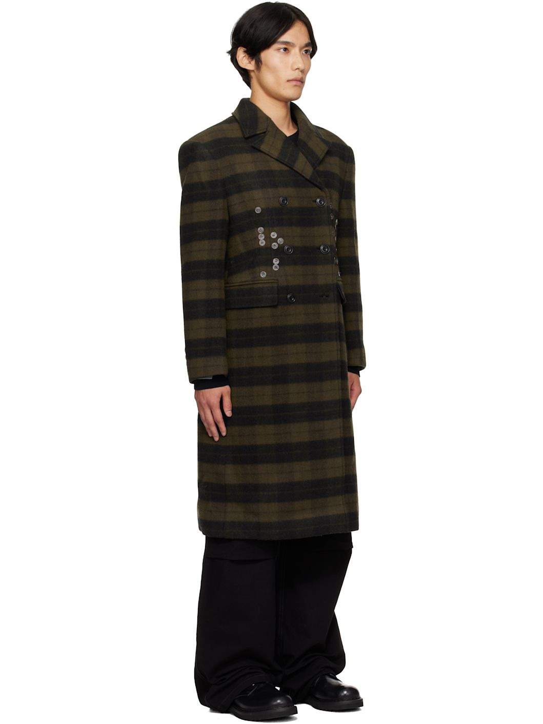 Green Lacie Check Buttons Coat - 2