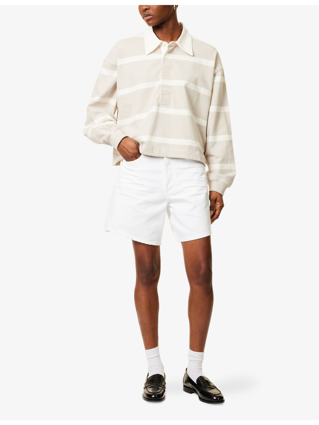 Marlow Long High-Rise Relaxed-Fit Denim Shorts - 2
