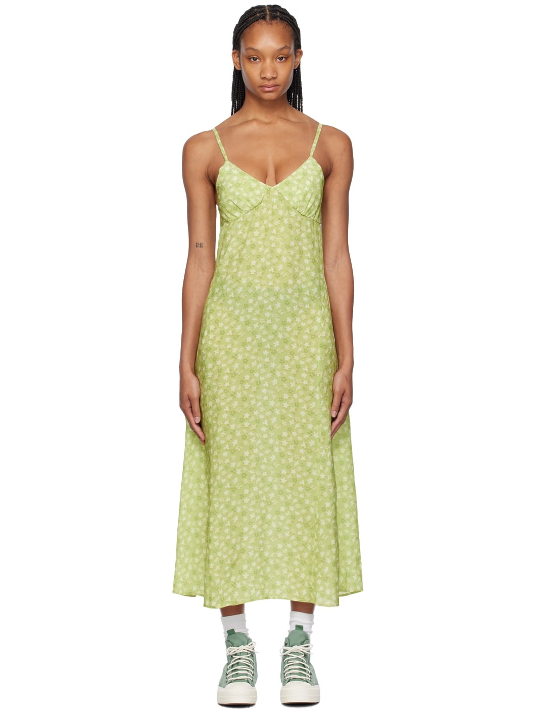 Green Strap Maxi Dress - 1