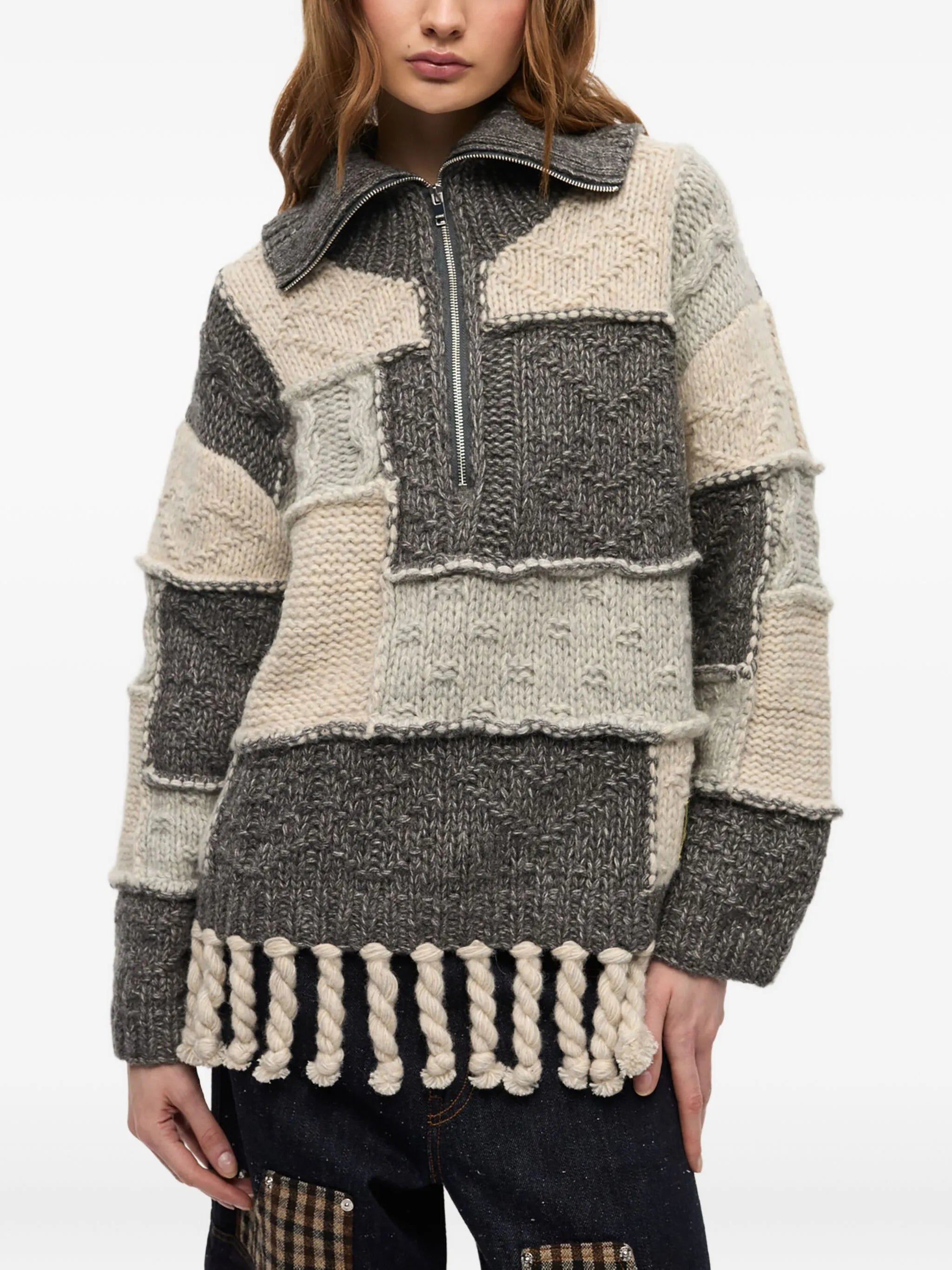 panelled sweater - 3
