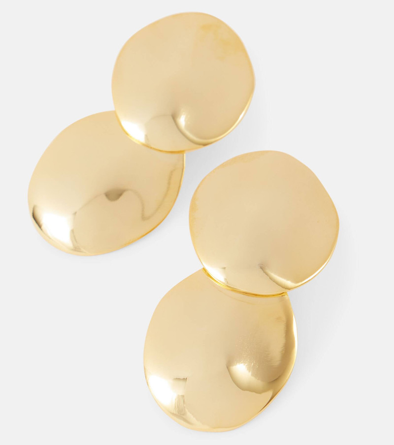 Issey Double Disc 18kt gold-plated drop earrings 4