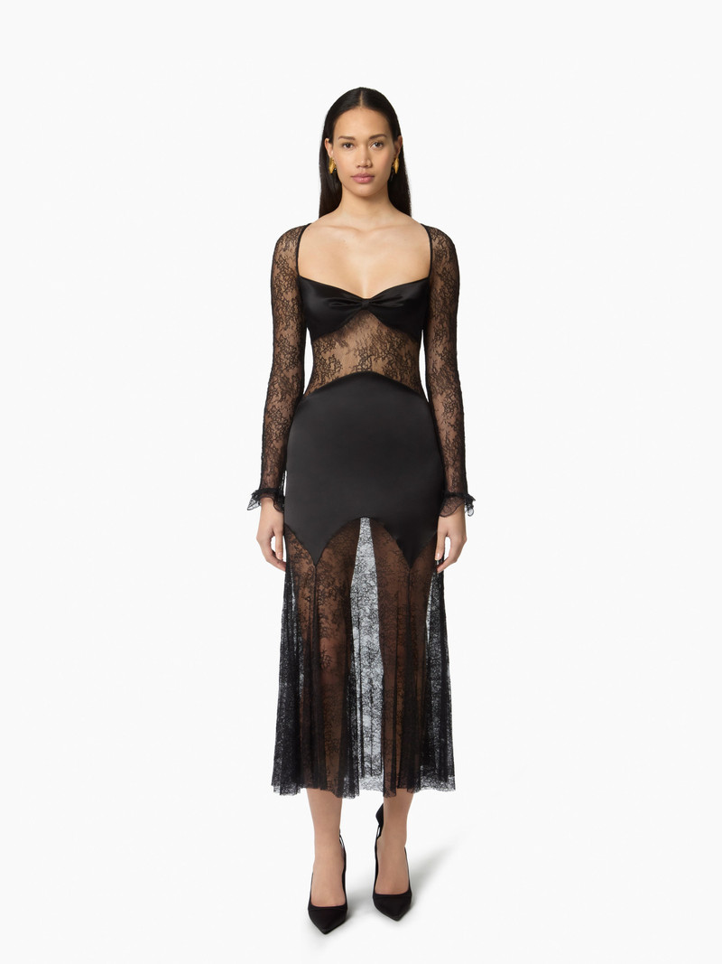 Long Open Neck Lace Dress 1