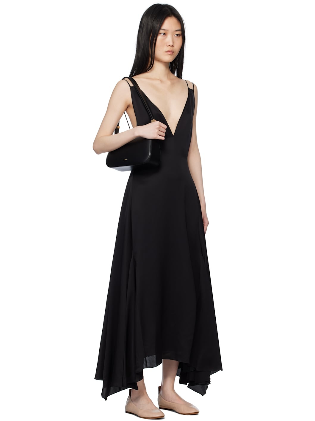 Black Silk Bowling Midi Dress - 2
