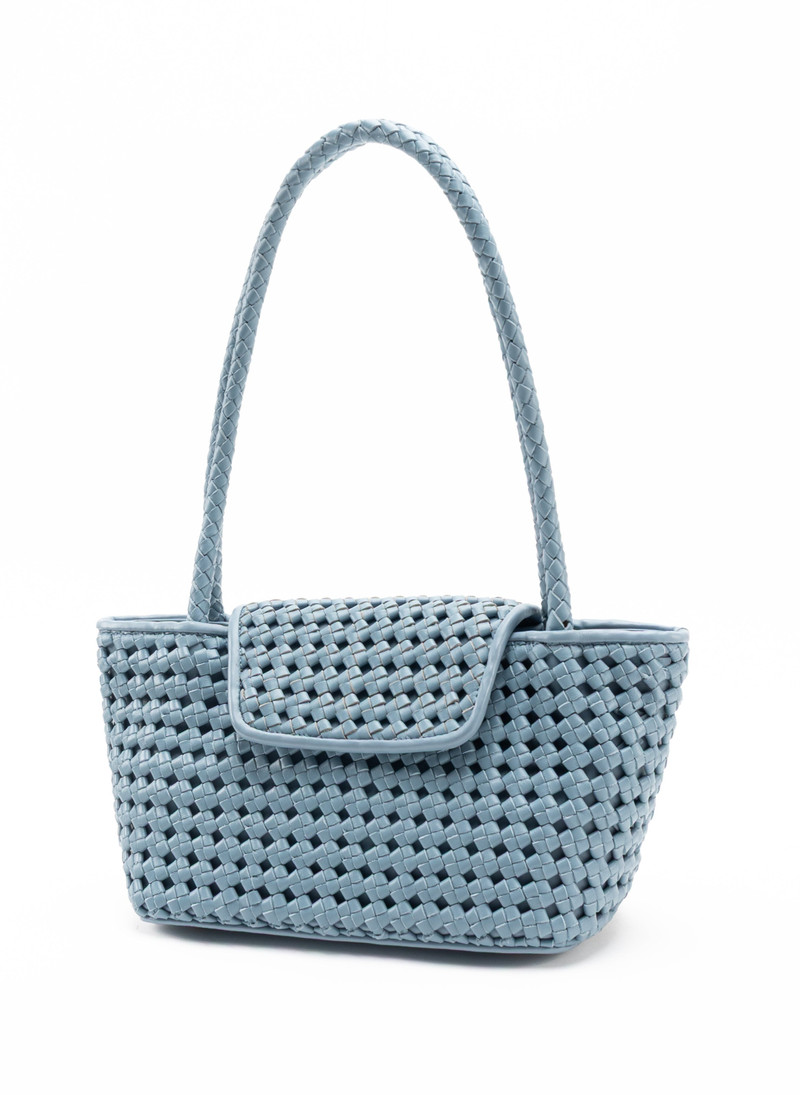 Elleme Courrier Tote Woven Leather Artic Blue outlook