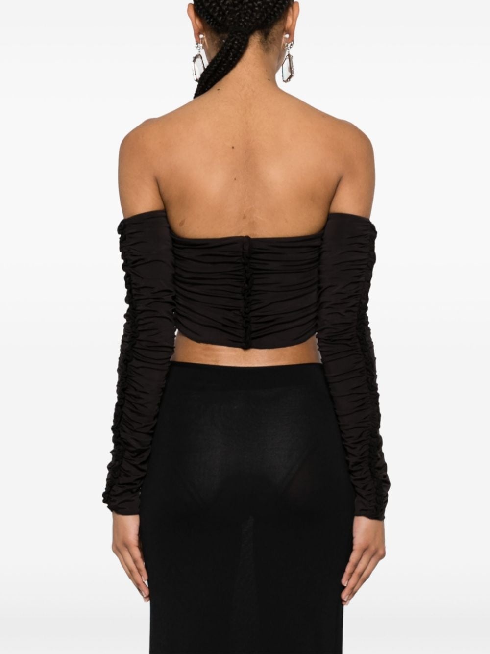 gathered crop top - 4