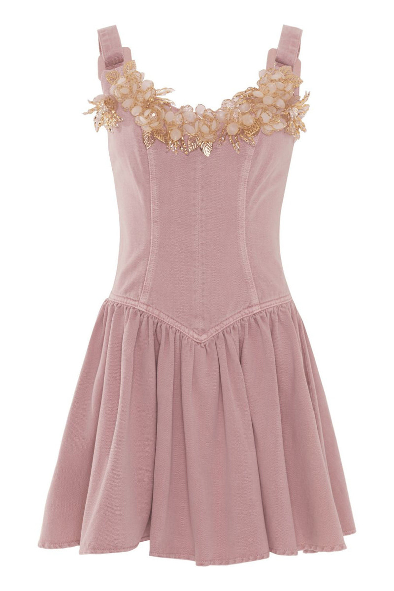 PINK DENIM MINI DRESS 3