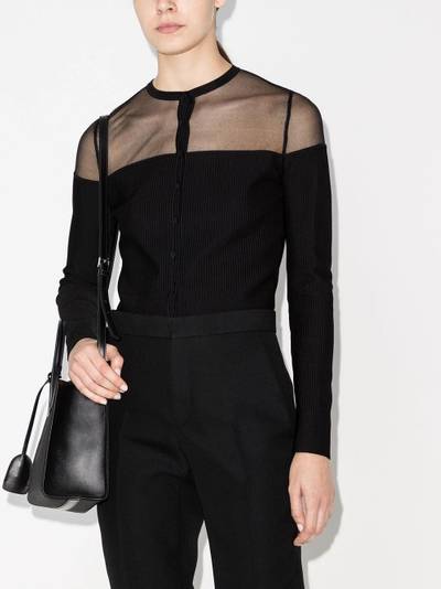 Alexander McQueen sheer-panelled fine-knit cardigan outlook